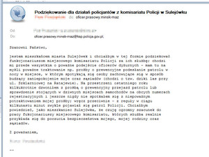 Podziękowanie dla policjantów z komisariatu w Sulejówku