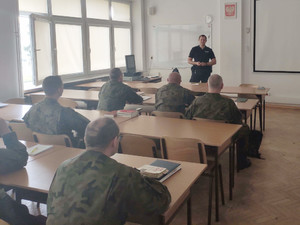 Dzielnicowy Karol Witowski podczas szkolenia dla żandarmów