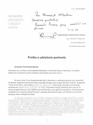 podziękowanie